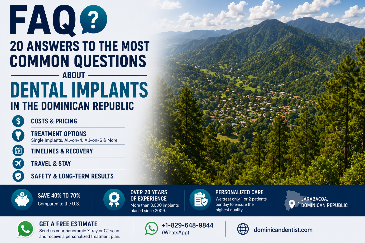 Dental implants in the Dominican Republic FAQ with answers about costs treatment and travel 
